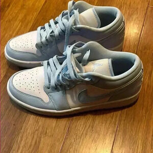 Nike Air Jordan Low Blue and White Sneakers